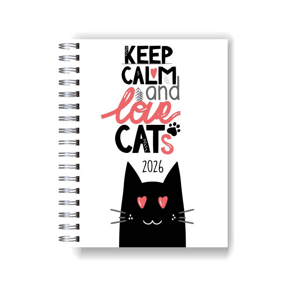 Agenda 2026 tapa dura mod. 5000 "Cats" en caja para regalo