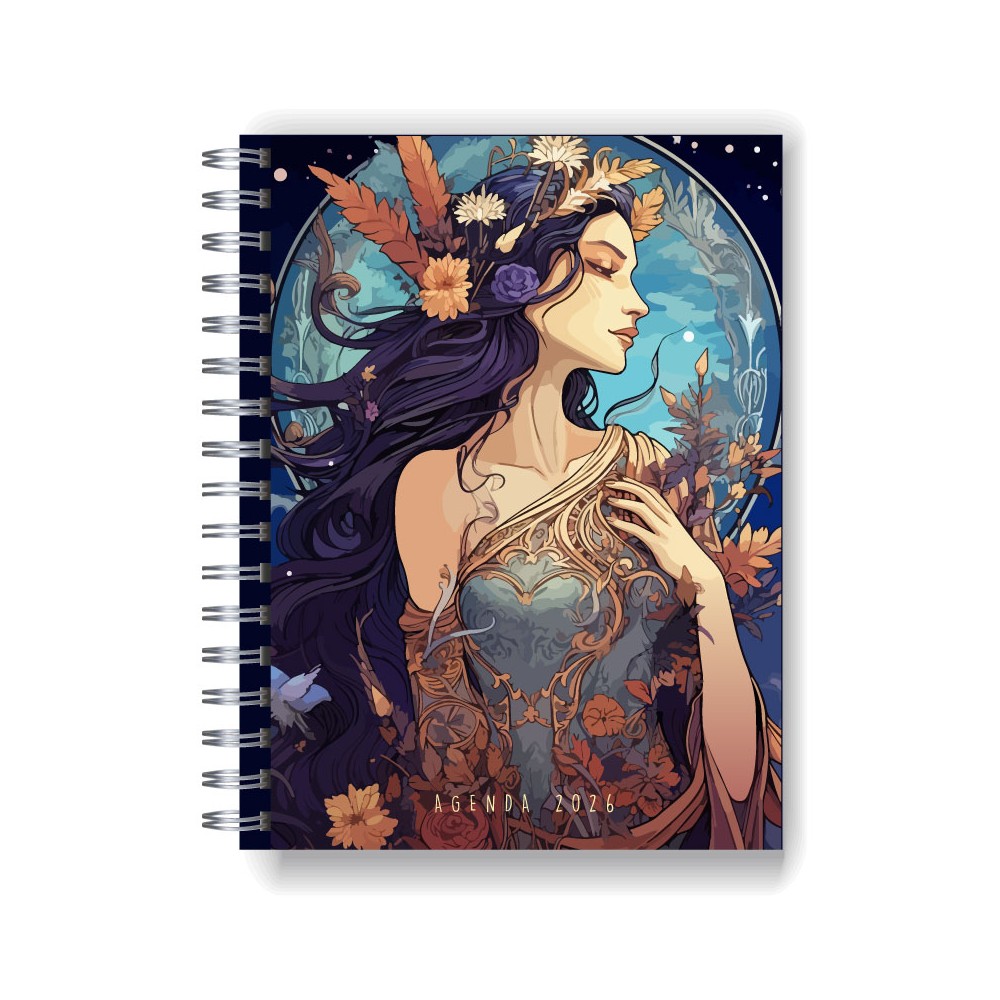 Agenda 2026 tapa dura mod. 5007 "Art Nouveau" en caja para regalo