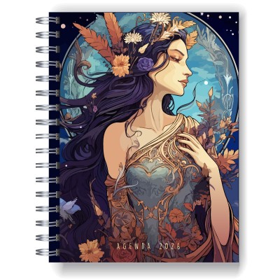 Agenda 2026 tapa dura mod. 5007 "Art Nouveau" en caja para regalo