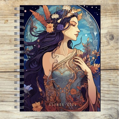 Agenda 2026 tapa dura mod. 5007 "Art Nouveau" en caja para regalo