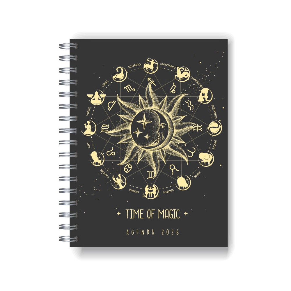 Agenda 2026 tapa dura mod. 5014 "Zodiac 4" en caja para regalo