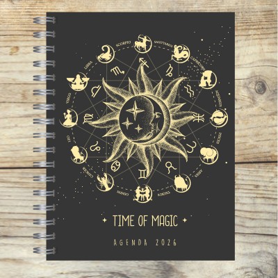 Agenda 2026 tapa dura mod. 5014 "Zodiac 4" en caja para regalo