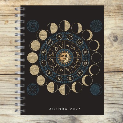 Agenda 2026 tapa dura mod. 5016 "Zodiac 2" en caja para regalo