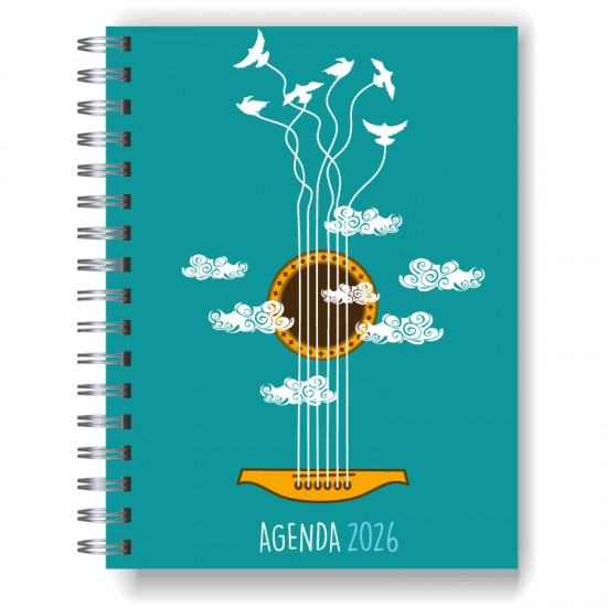 Agenda tapa dura mod. 5020 "Heaven Guitar" en caja para regalo