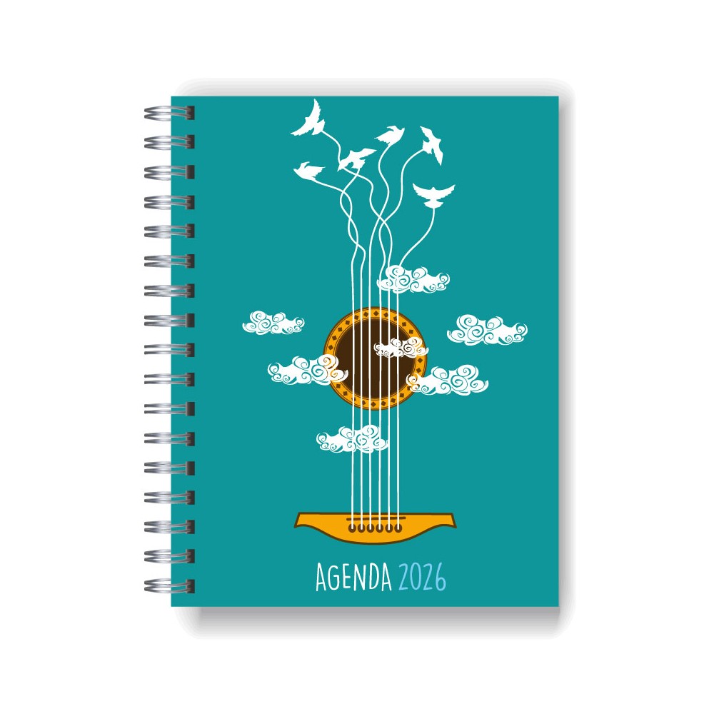 Agenda tapa dura mod. 5020 "Heaven Guitar" en caja para regalo
