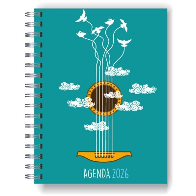 Agenda tapa dura mod. 5020 "Heaven Guitar" en caja para regalo