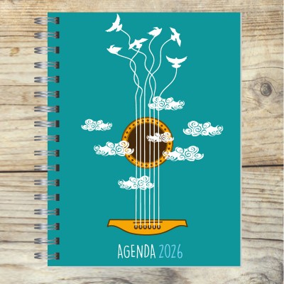 Agenda tapa dura mod. 5020 "Heaven Guitar" en caja para regalo