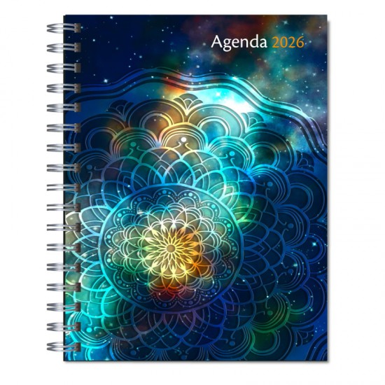 Agenda 2026 tapa dura mod. 5021 "Blue mandala" en caja para regalo