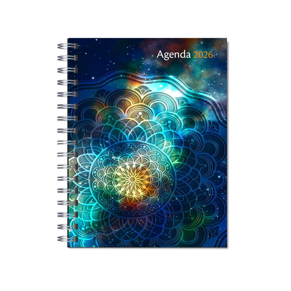 Agenda 2026 tapa dura mod. 5021 "Blue mandala" en caja para regalo