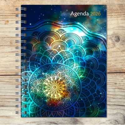 Agenda 2026 tapa dura mod. 5021 "Blue mandala" en caja para regalo