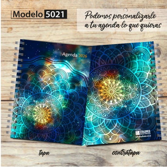 Agenda 2026 tapa dura mod. 5021 "Blue mandala" en caja para regalo