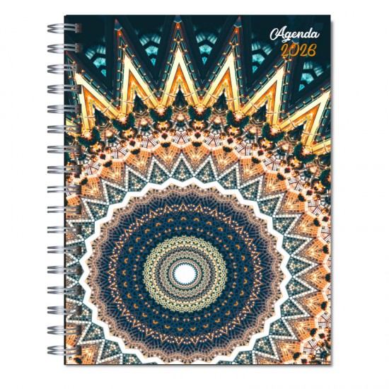 Agenda 2026 tapa dura mod. 5022 "Abstract mandala" en caja para regalo