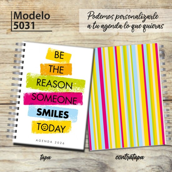 Agenda 2026 tapa dura mod. 5031 "Be the reason" en caja para regalo