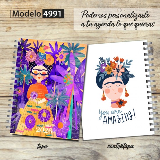 Agenda 2026 tapa dura mod. 4991 "Frida" en caja para regalo