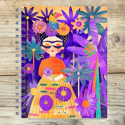 Agenda 2026 tapa dura mod. 4991 "Frida" en caja para regalo