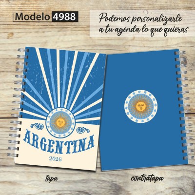 Agenda 2026 tapa dura mod. 4988 "Argentina" en caja para regalo