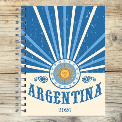 Agenda 2026 tapa dura mod. 4988 "Argentina" en caja para regalo
