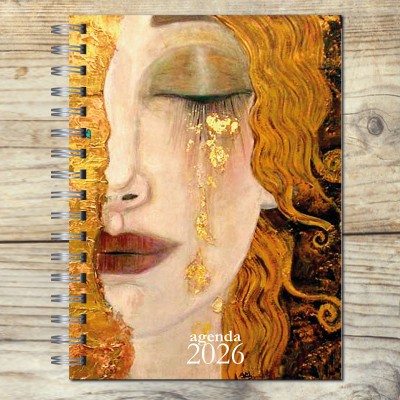 Agenda tapa dura mod. 6531 "Klimt Freya de lágrimas" en caja para regalo