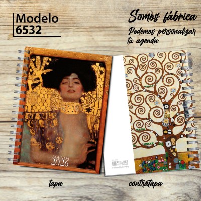 Agenda 2026 tapa dura mod. 6532 "Klimt Judith" en caja para regalo