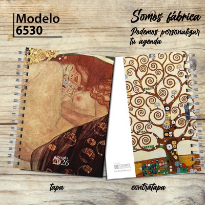Agenda 2025 tapa dura mod. 6530 "Klimt Danae" en caja para regalo