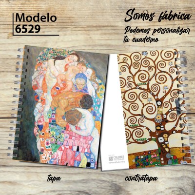 Agenda 2025 tapa dura mod. 6529 "Klimt Vida y Muerte" en caja para regalo