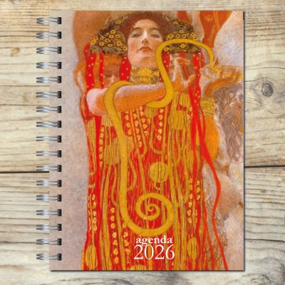 Agenda 2026 tapa dura mod. 6528 "Klimt Hygeia" en caja para regalo
