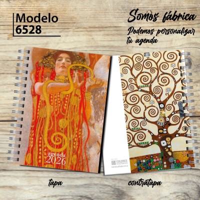 Agenda 2026 tapa dura mod. 6528 "Klimt Hygeia" en caja para regalo