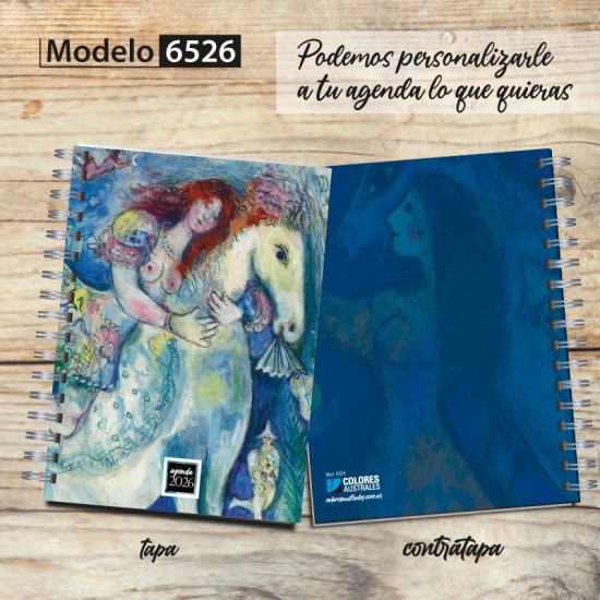 Agenda 2025 t6pa dura mod. 6526 "Chagall Lecuyere" en caja para regalo