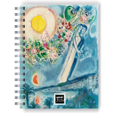 Agenda 2026 tapa dura mod. 6525 "Chagall fiances" en caja para regalo