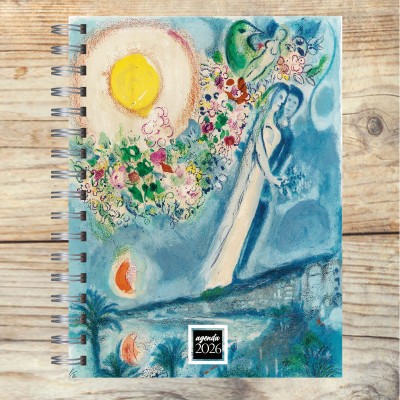Agenda 2026 tapa dura mod. 6525 "Chagall fiances" en caja para regalo