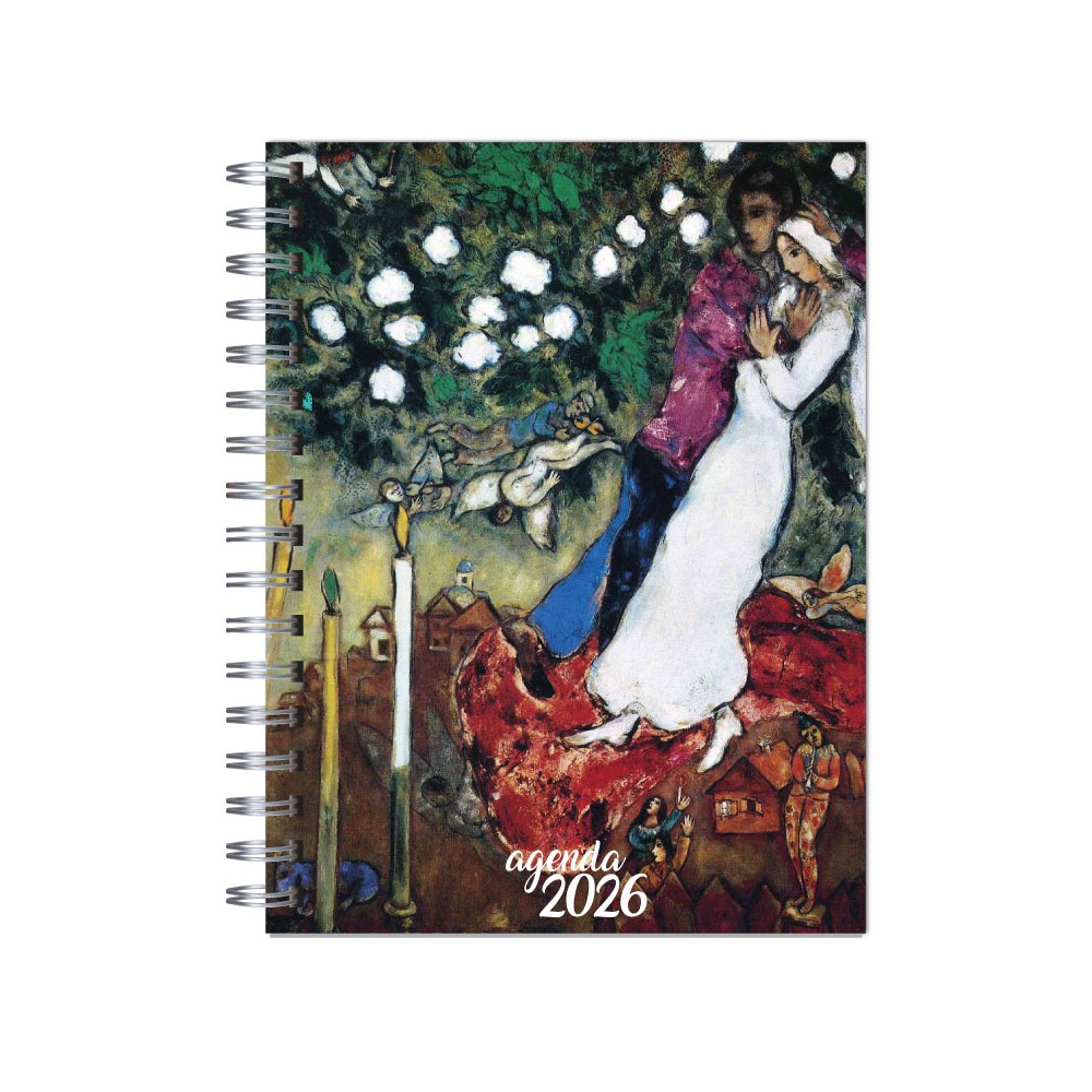 Agenda 2026 tapa dura mod. 6524 "Chagall three candles" en caja para regalo