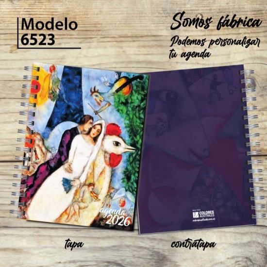 Agenda 2026 tapa dura mod. 6523 "Chagall´s bride" en caja para regalo