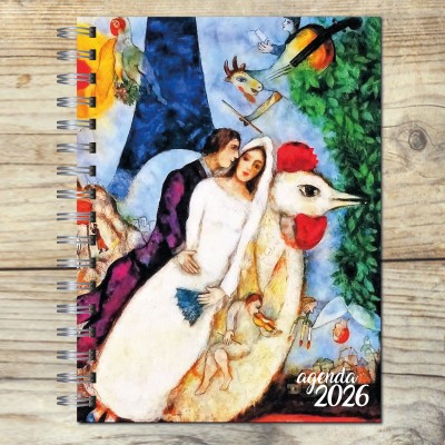 Agenda 2026 tapa dura mod. 6523 "Chagall´s bride" en caja para regalo