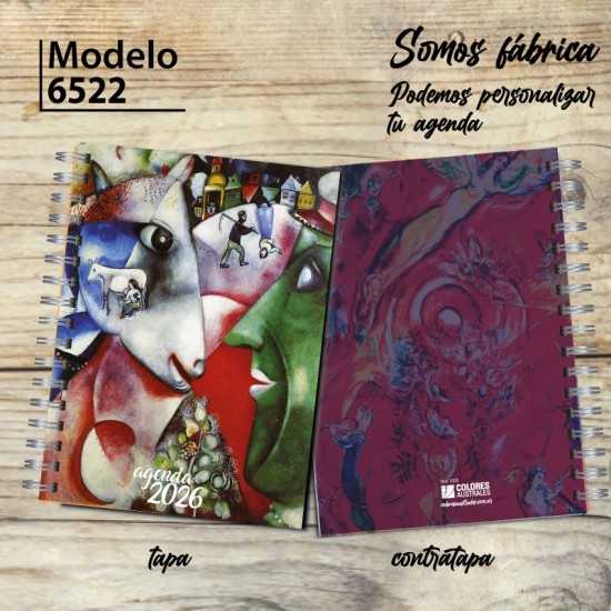 Agenda 2026 tapa dura mod. 6522 "Chagall dreams" en caja para regalo