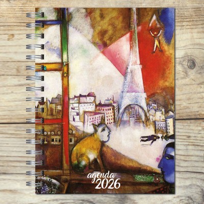 Agenda 2025 t6pa dura mod. 6521 "Chagall Cat in Paris" en caja para regalo