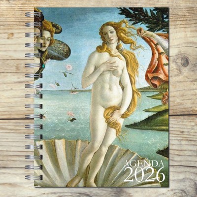 Agenda 2026 tapa dura mod. 6519 "Nacimiento de Venus" en caja para regalo