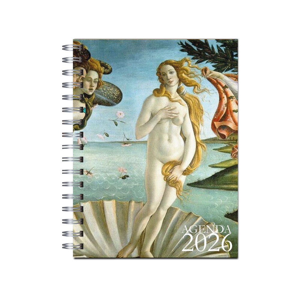 Agenda 2026 tapa dura mod. 6519 "Nacimiento de Venus" en caja para regalo