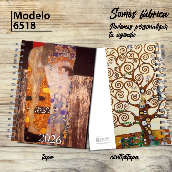 Agenda 2026 tapa dura mod. 6518 "Klimt Three ages" en caja para regalo