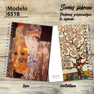 Agenda 2026 tapa dura mod. 6518 "Klimt Three ages" en caja para regalo