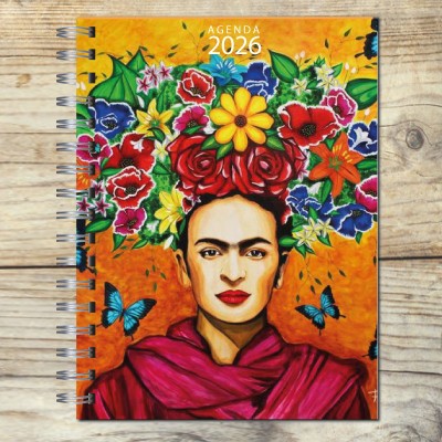 Agenda 2026 tapa dura mod. 6515 "Frida Kahlo" en caja para regalo