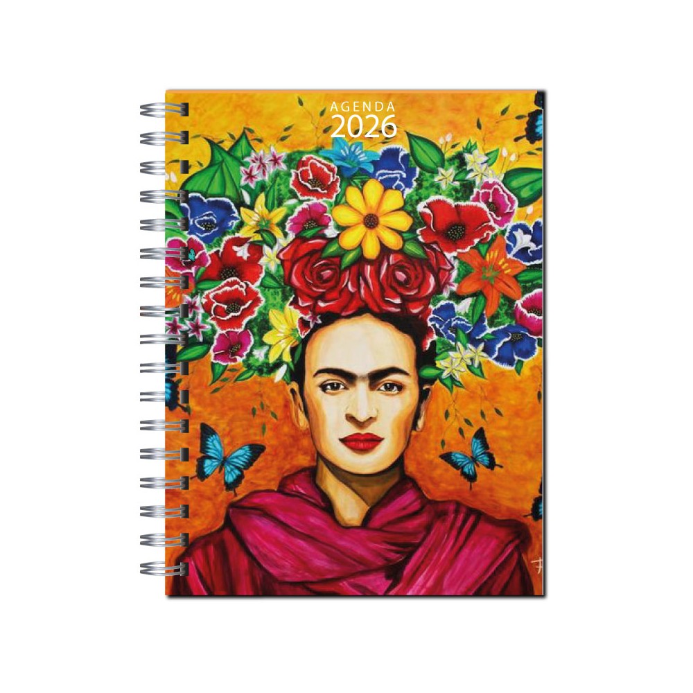 Agenda 2026 tapa dura mod. 6515 "Frida Kahlo" en caja para regalo