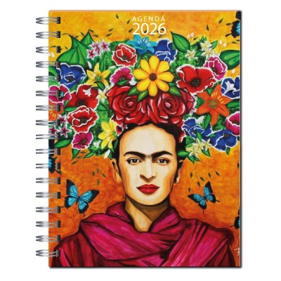 Agenda 2026 tapa dura mod. 6515 "Frida Kahlo" en caja para regalo