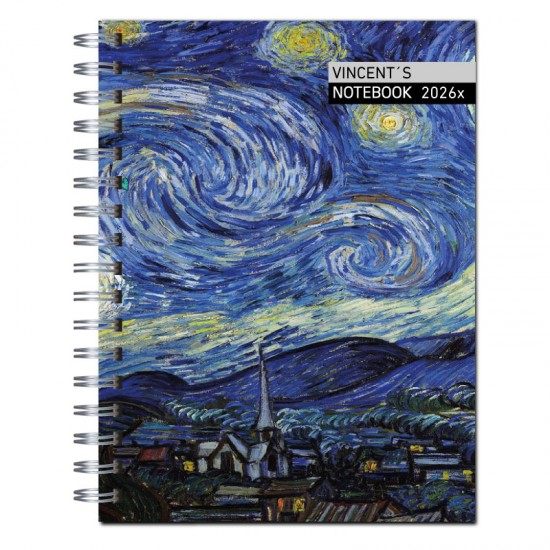 Agenda 2026 tapa dura mod. 6513 "Vincent´s notebook" en caja para regalo