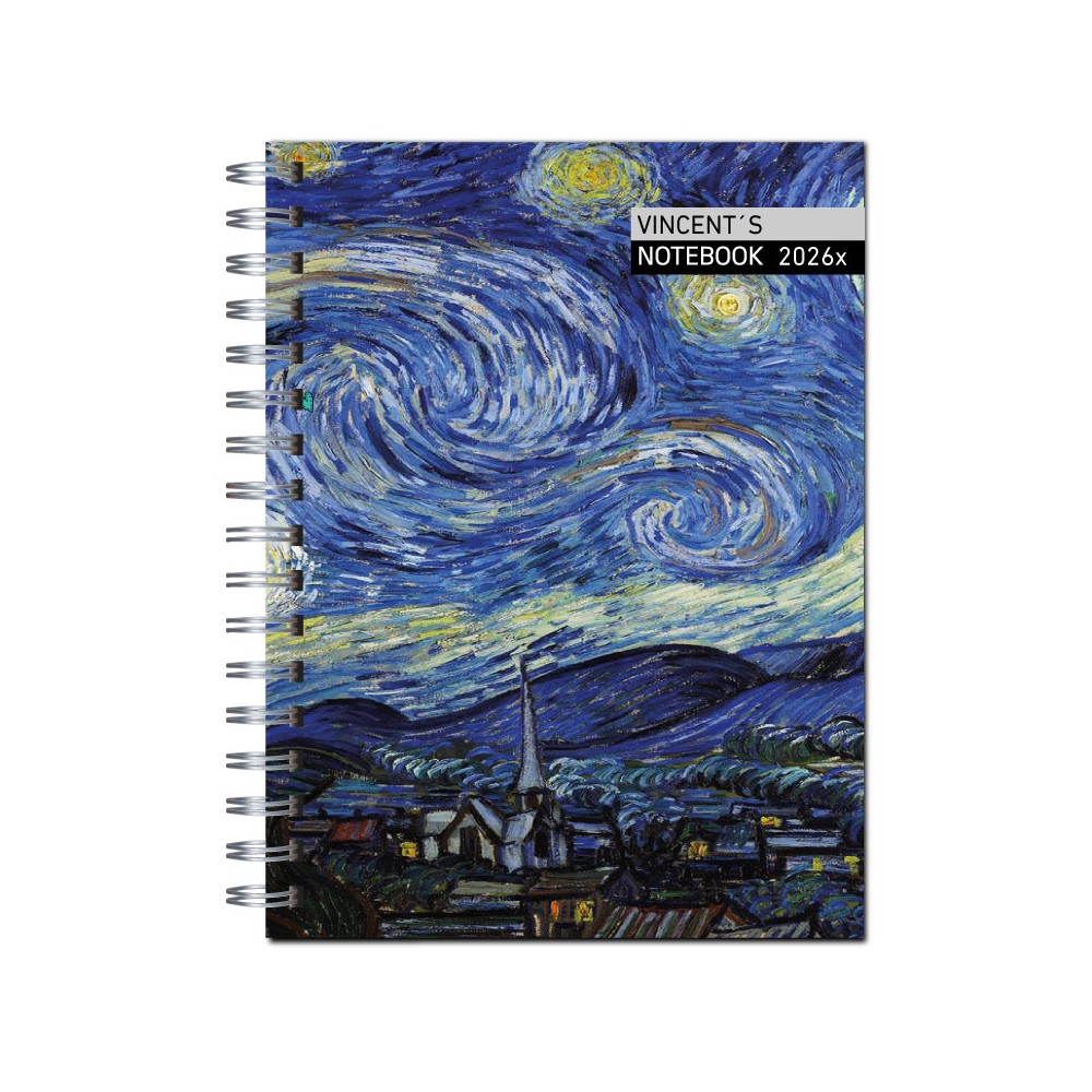 Agenda 2026 tapa dura mod. 6513 "Vincent´s notebook" en caja para regalo