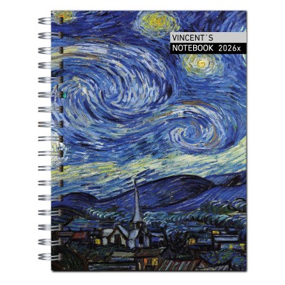 Agenda 2026 tapa dura mod. 6513 "Vincent´s notebook" en caja para regalo