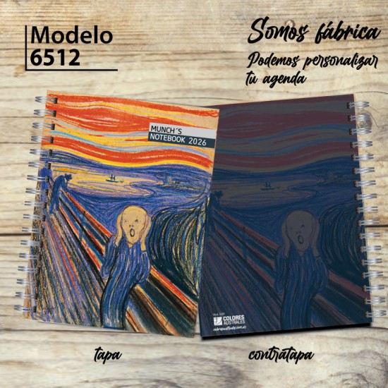 Agenda 2026 tapa dura mod. 6512 "El Grito" de Munch en caja para regalo