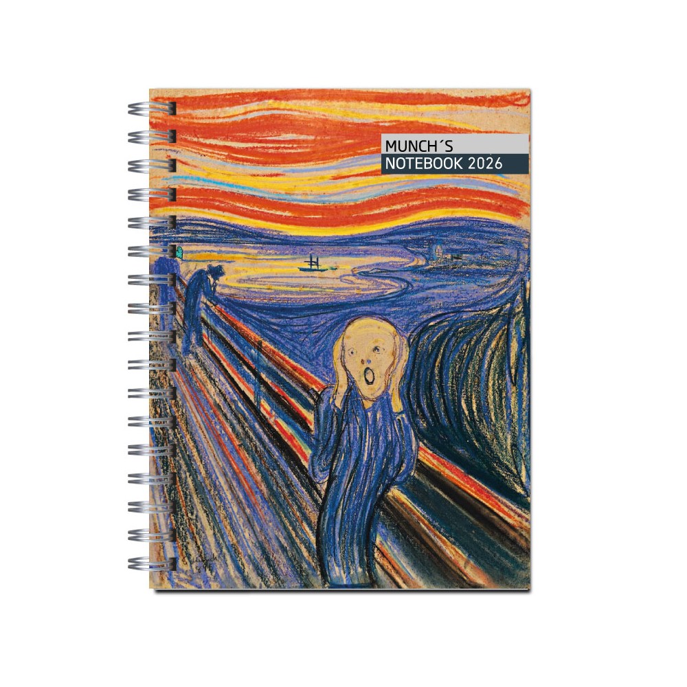 Agenda 2026 tapa dura mod. 6512 "El Grito" de Munch en caja para regalo