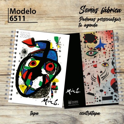 Agenda 2026 tapa dura mod. 6511 "Joan Miró" en caja para regalo