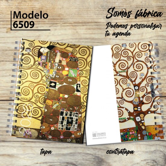 Agenda 2026 tapa dura mod. 6509 "El abrazo" de Gustav Klimt en caja para regalo