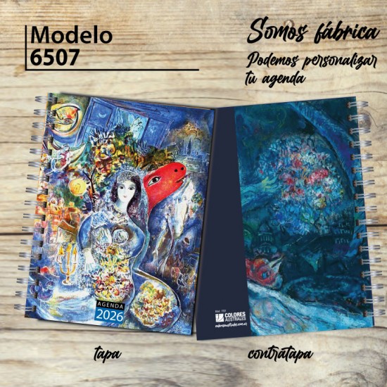 Agenda 2026 tapa dura mod. 6507 "Bella" de Chagall en caja para regalo